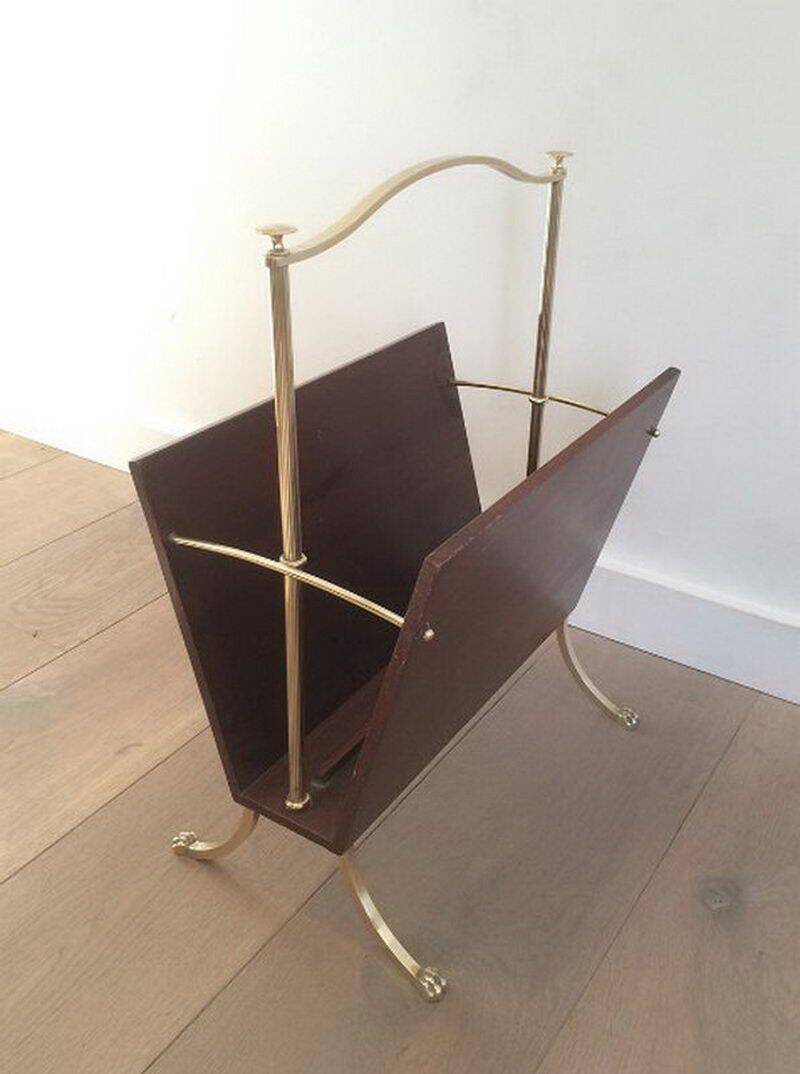 Magazine rack with claw feet. Maison Jansen