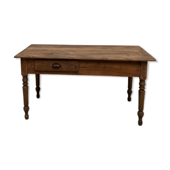 Pine farmhouse work table, from the 50s completely restored