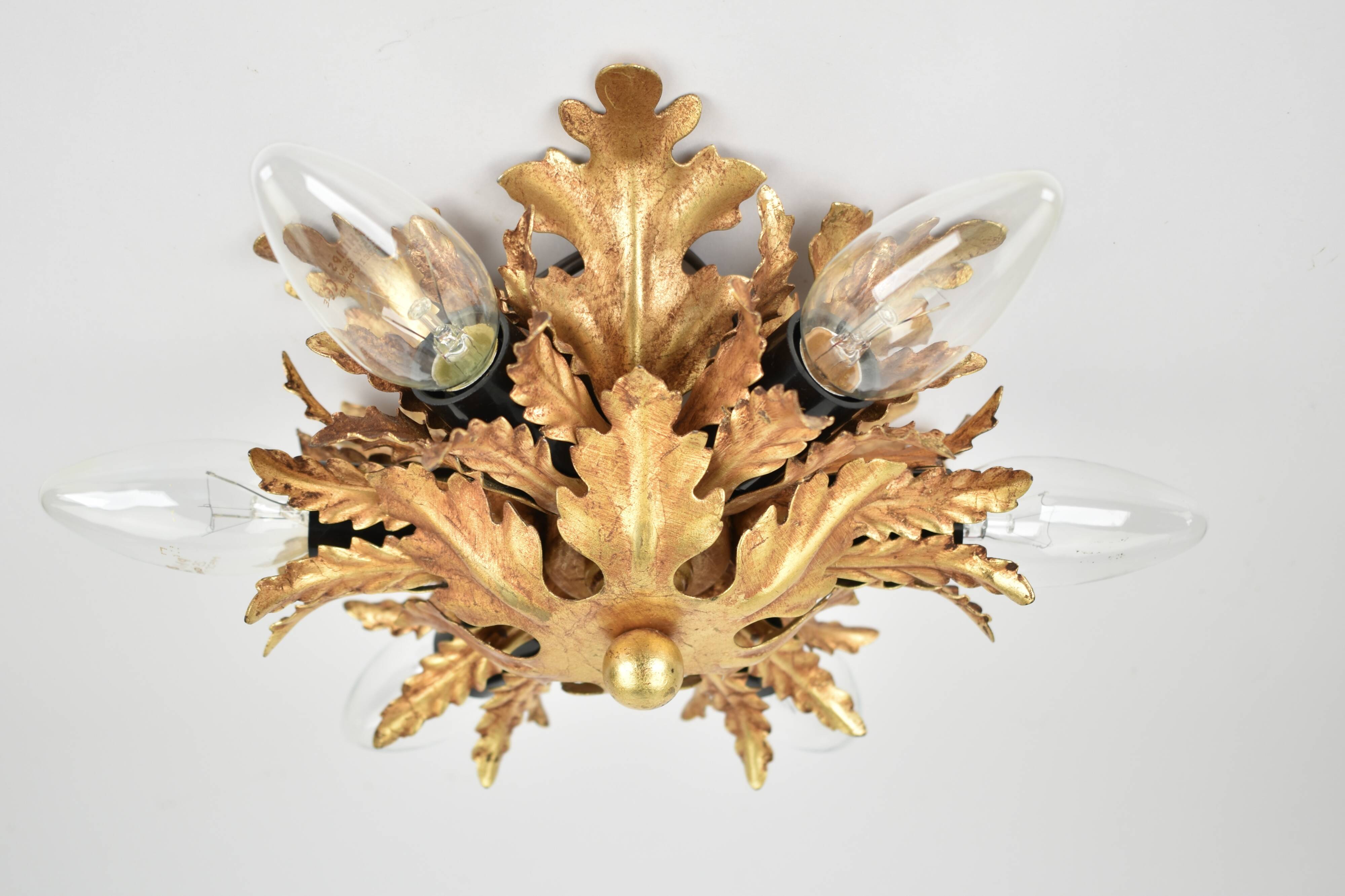Mid century palm leaf flush mount by Banci Firenze