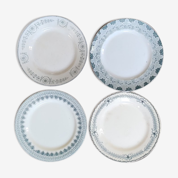 Set of four plates for dessert iron land