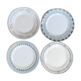 Set of four plates for dessert iron land