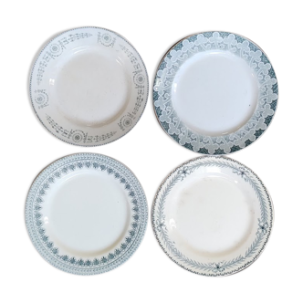 Set of four plates for dessert iron land