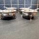 Series of 4 salt pans and their solid silver salt shovels - Shell model - England - 365g