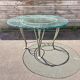 Table ronde en verre et fer forgé