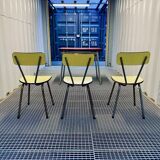 Red Formica table and vintage yellow chairs