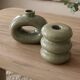 Set of 2 minimalist ceramic candle holders