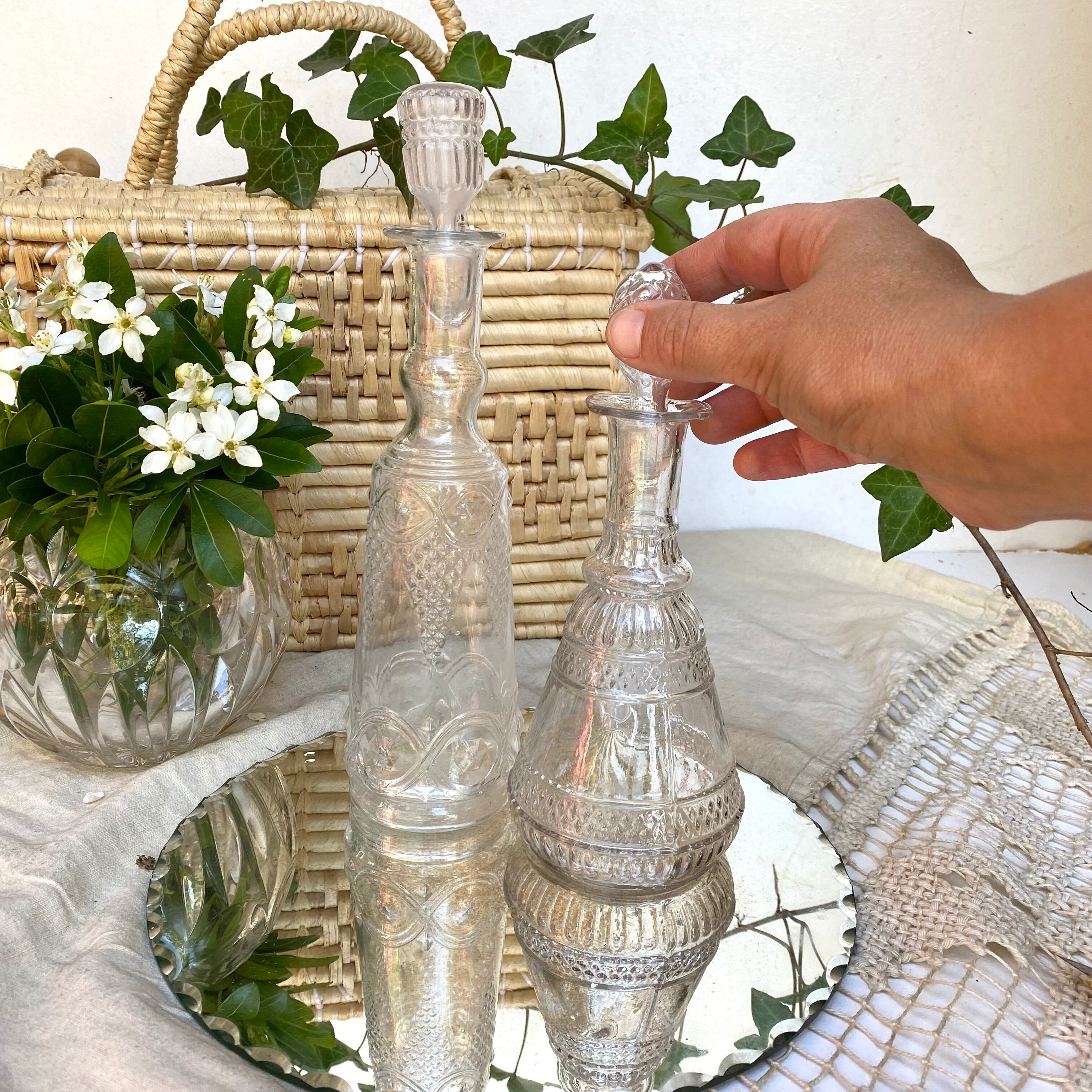 Antique glass carafes