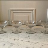 Set of 4 wide glasses of champagne in crystalline 60s