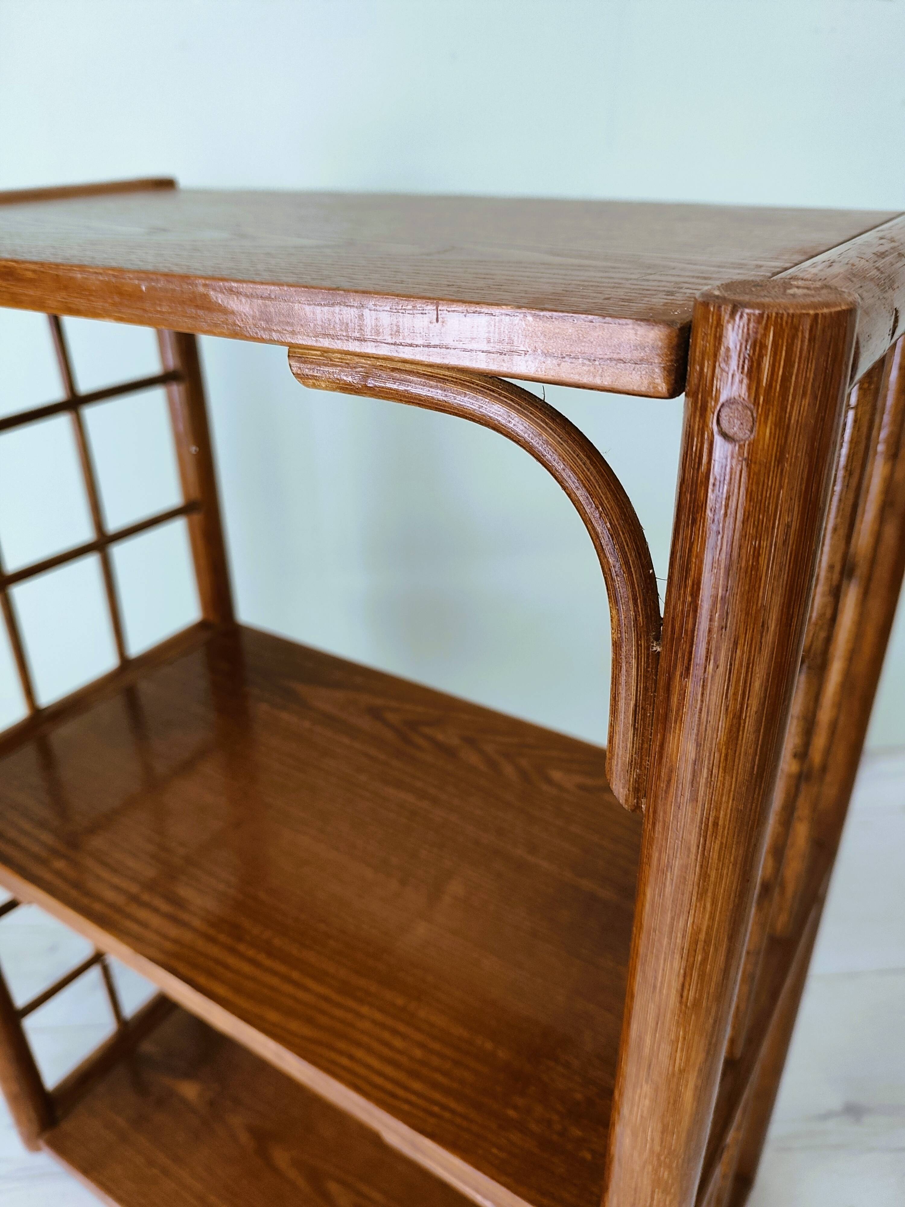 Rattan and wood shelf furniture