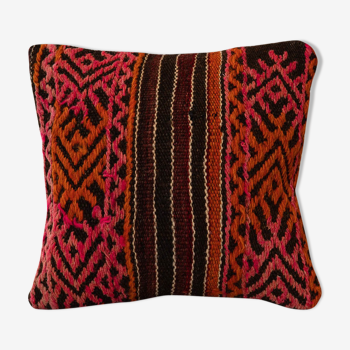 Hand made turkish kilim cushion, wool scatter pillow