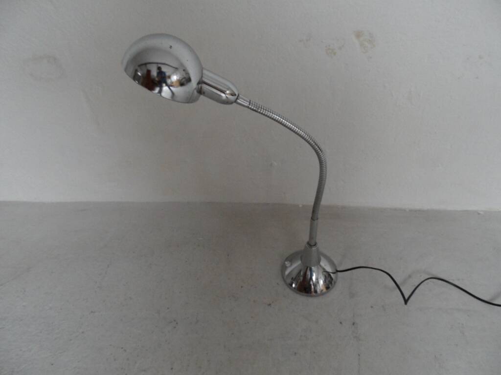 Vintage metal chrome desk lamp 1960's