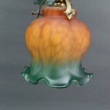 Art nouveau chandelier in gilt bronze, france, circa 1890