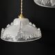 Ensemble de 3 suspensions Art deco Ezan en verre moulé givré