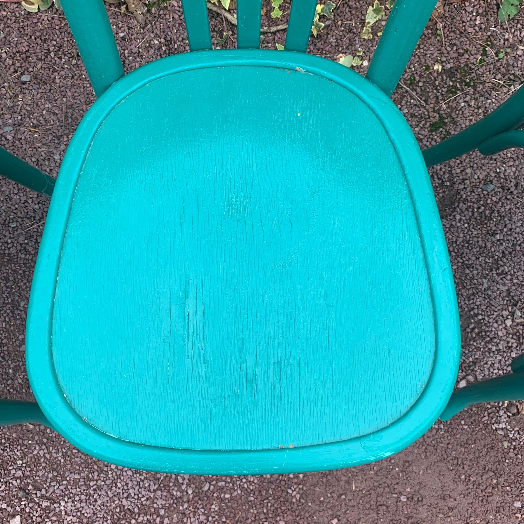 Set of 4 green bistro chairs