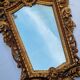 Antique wall mirror in carved gilded wood, Louis XV style, 19th century, 98 x 57 cm.