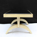 Table basse en opaline noire et parchemin