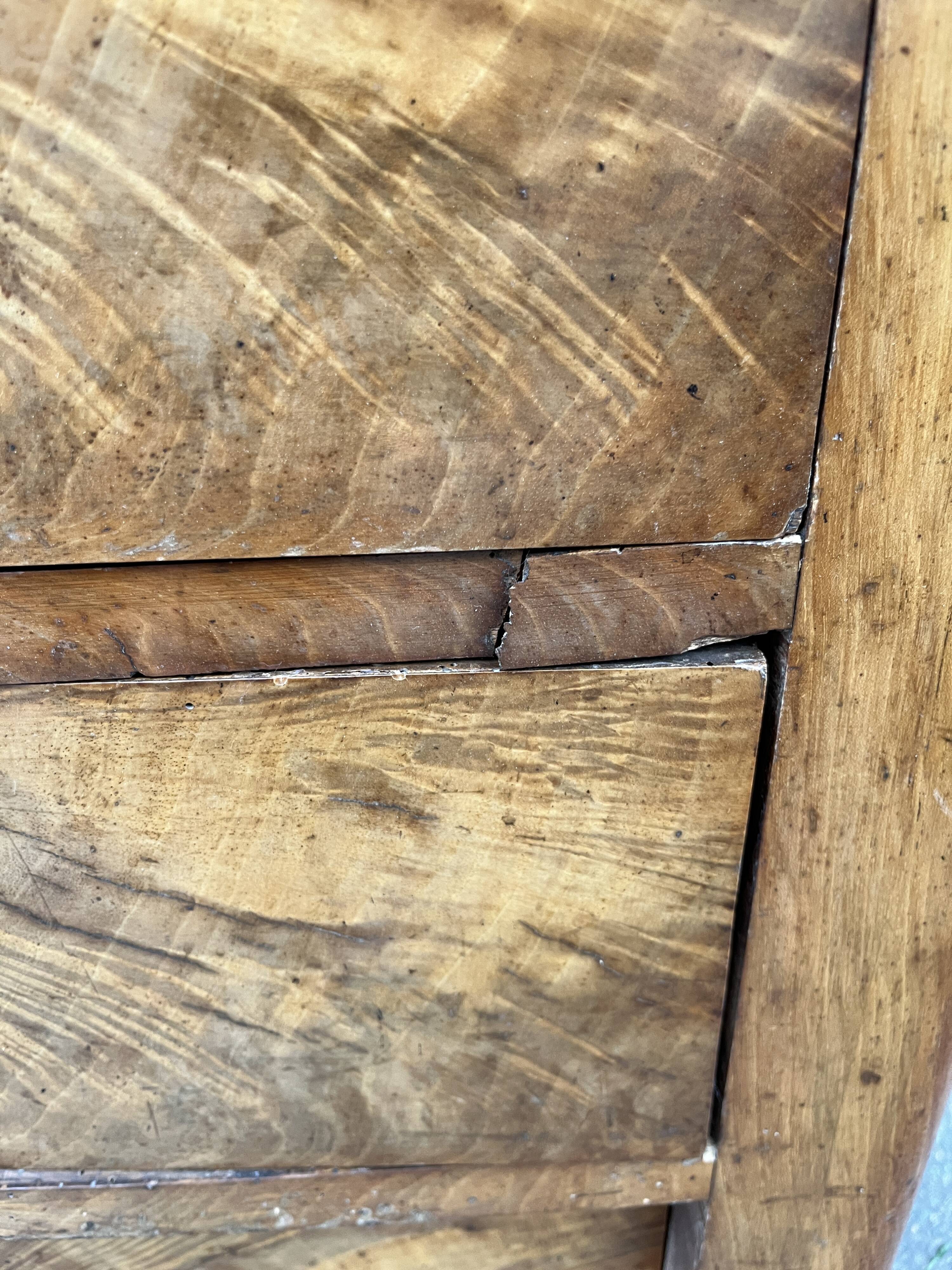 Louis Philippe chest of drawers in burr walnut and gray marble