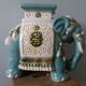 Green blue ceramic elephant