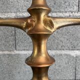Brutalist gilt bronze candelabra