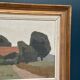 Huile sur toile originale suédoise – « Maison et arbres » par William Fleetwood