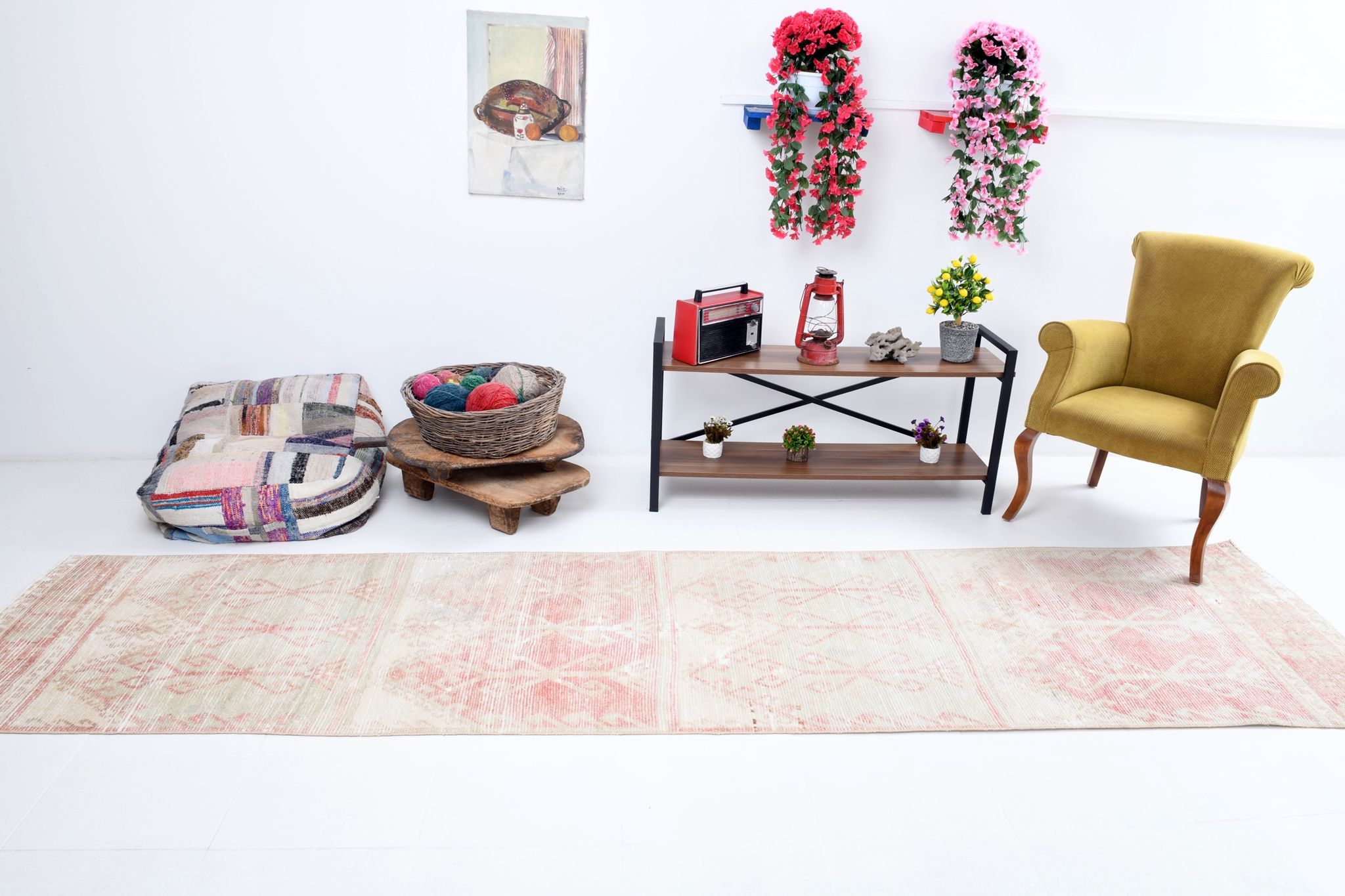 3x12 Soft Vintage Runner Rug 378x88Cm