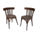 Paire de chaises bistrot anciennes avec patine foncée