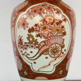 Porcelain vase mounted in lamp