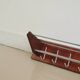 Teak wood & chrome wall coat rack