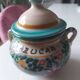 Vintage earthenware sugar bowl signed