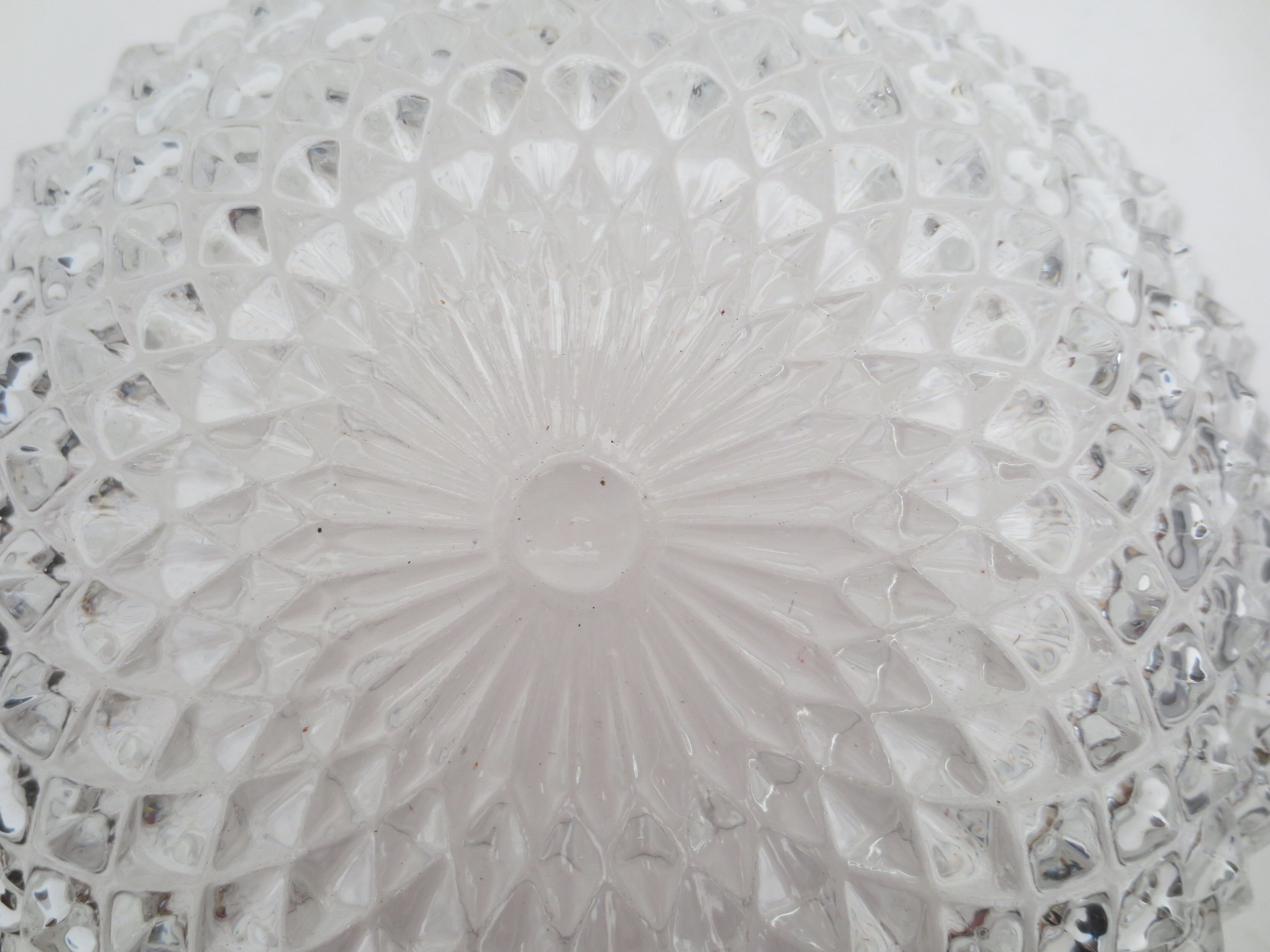 Ceiling lamp or wall lamp in cut glass and metal
