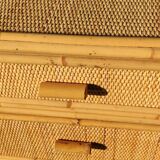 Chest of drawers 5 drawers in rattan and cannage