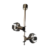 Chrome metal flower chandelier from the 70s