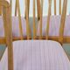 Set of 6 vintage Danish design dining chairs from the 1970s with light purple fabric seats