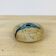 Vase boule grès à coulure bleue
