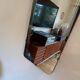 Asymmetric mirror with wood frame, 1960s