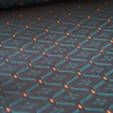 Art Nouveau, pair of oak lounge chairs, reupholstered in style fabric, 1920s.