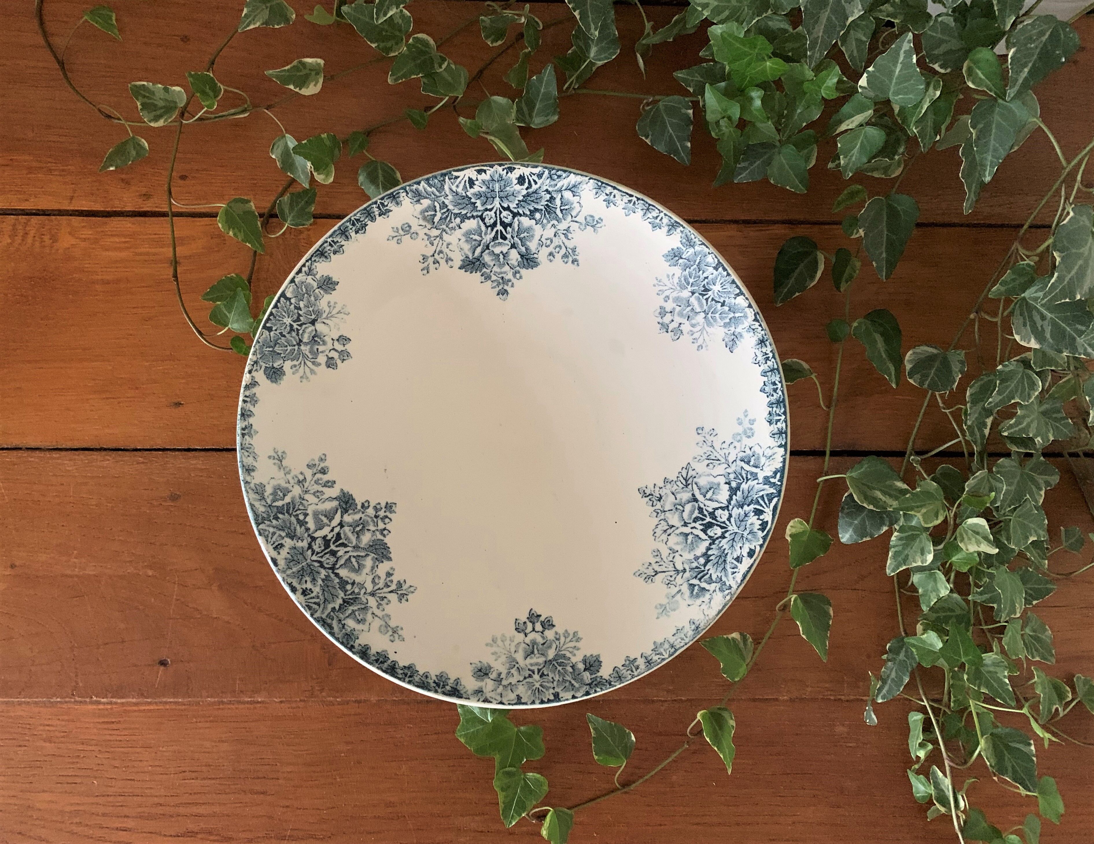 Antique earthenware compotier by Clairefontaine L.G.