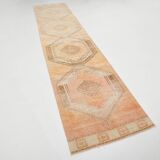 Vintage Runner Rug, 3x13 Long Faded Rug, Runner Rug, 84x398Cm