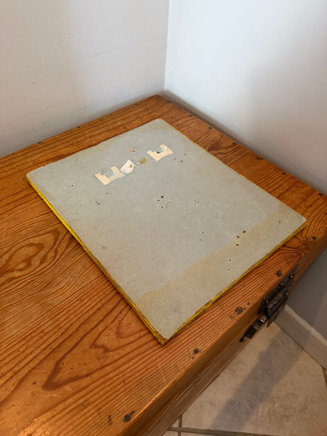 Vintage 1960s green and brown glazed ceramic mirror.