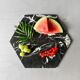 Plat hexagonal en marbre noir