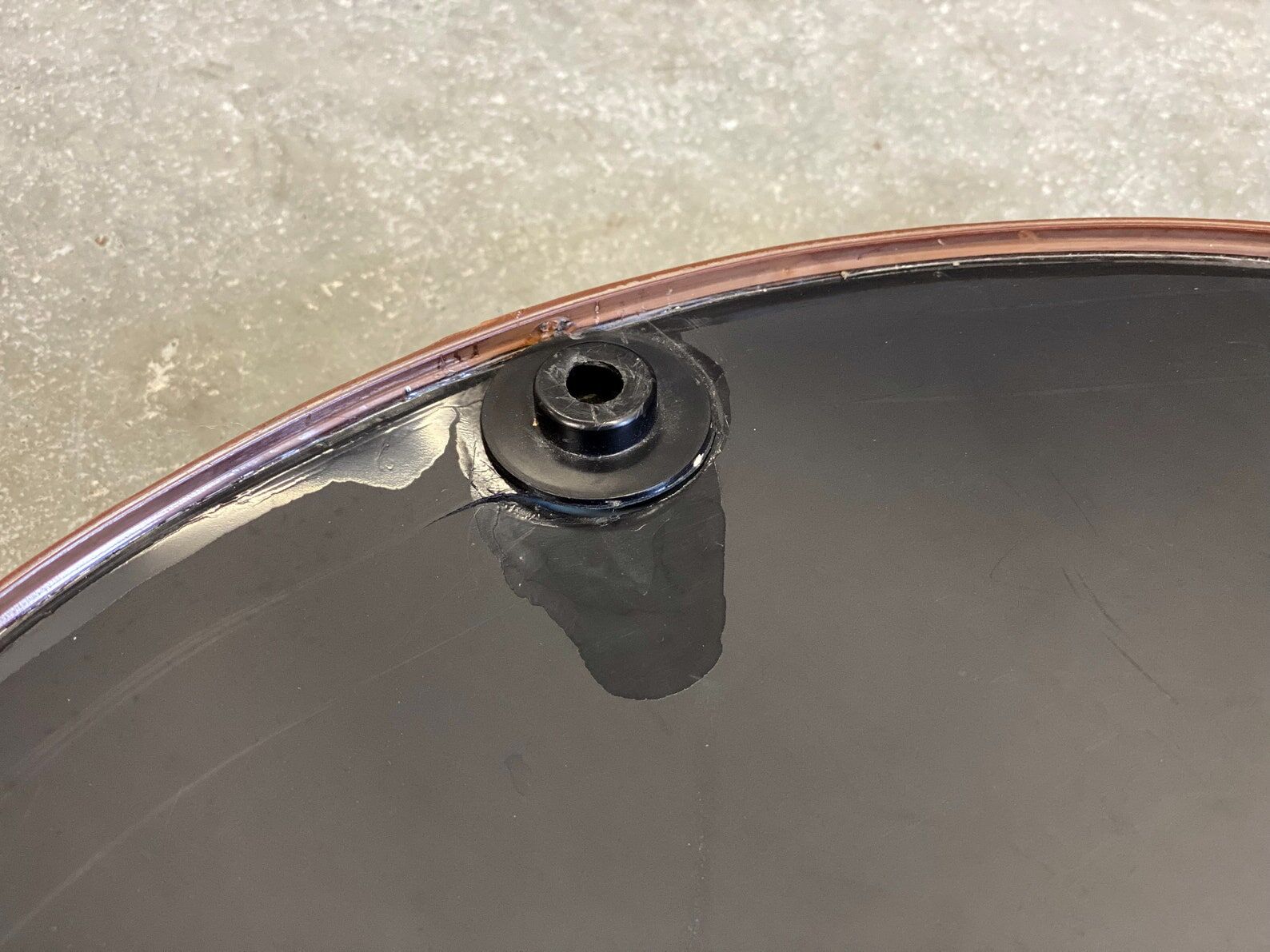 Space Age brown plastic round mirror, plastic design wall mirror