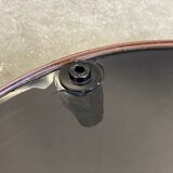 Space Age brown plastic round mirror, plastic design wall mirror