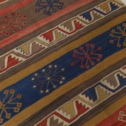 3x14 Navy Blue & Red Kilim Rug, 100x410 Rare Size Kilim Rug,Wool Runner Rug