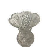 Small Bohemian crystal vase, cut around 1950