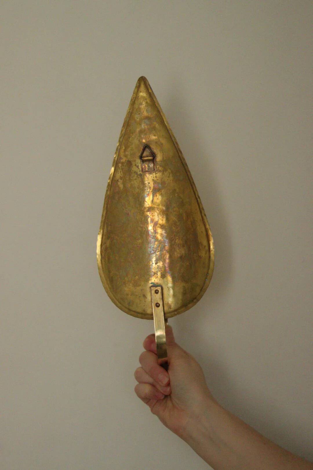 Single mid-century Swedish brass sconce