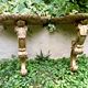 Important, pair of wooden consoles with gilded stucco in Louis XV style. XIX century.