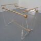 Italian acrylic glass and brass magazine rack, 1970s