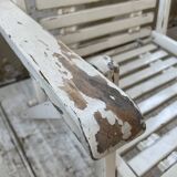 4 white wooden garden chairs