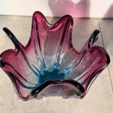 Murano pink and blue splash bowl