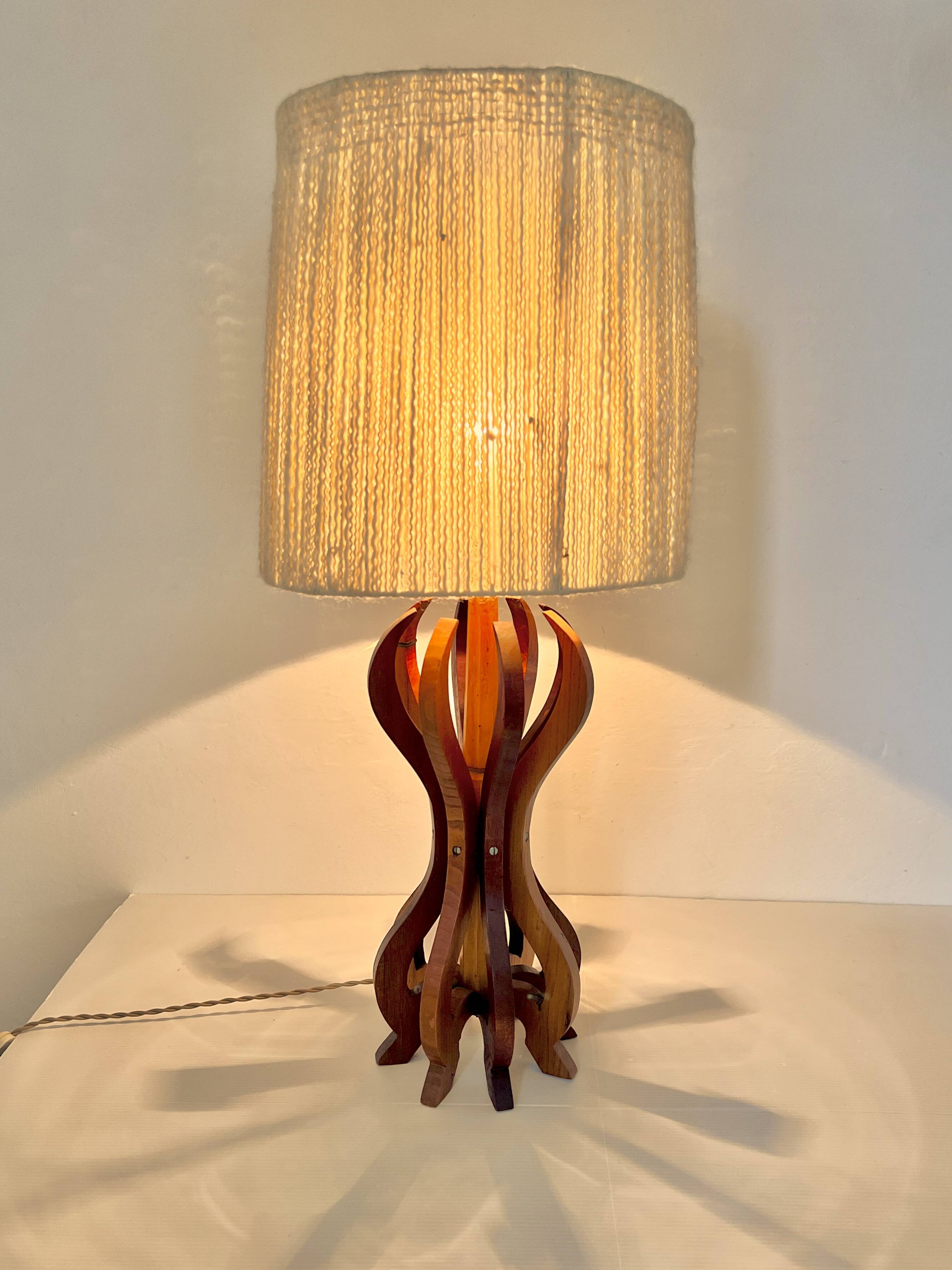 Unique wooden lamp from the 60s